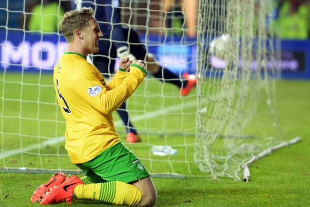 Celtic's Kris Commons celebrates. Picture: SNS