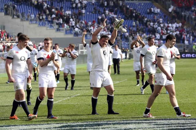 England's team celebrates. Picture: Reuters