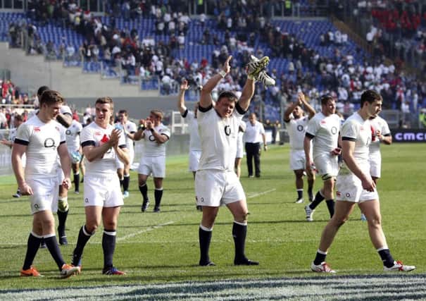 England's team celebrates. Picture: Reuters