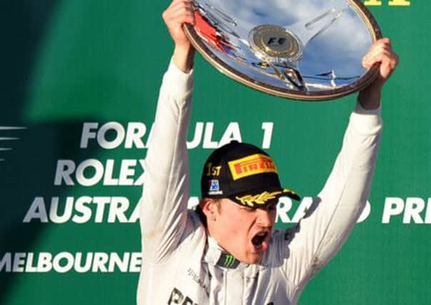 Nico Rosberg celebrates winning the Australian Grand Prix. Picture: Getty Images