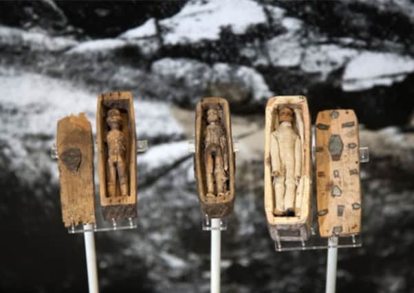 Some of the coffins which were uncovered on Arthur's Seat. Picture: Contributed