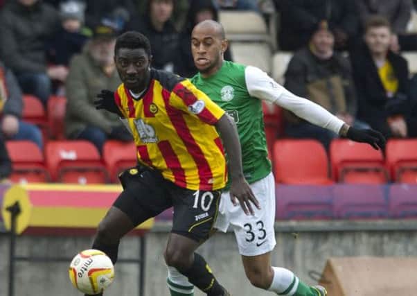 The incident occurred during the Partick Thistle v Hibernian match on Saturday. Picture: SNS