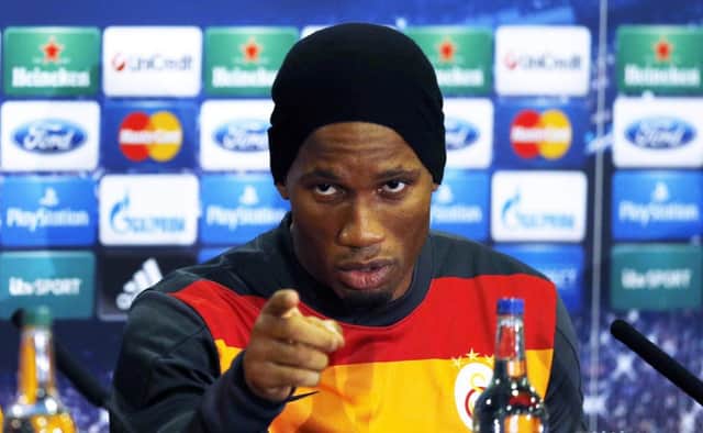 Ex-Chelsea striker Didier Drogba returns to Stamford Bridge as a Galatasaray player. Picture: Reuters