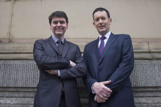 David Taylor of the HBM Sayers board with Mike Brown, senior partner at Berrymans Lace Mawer
