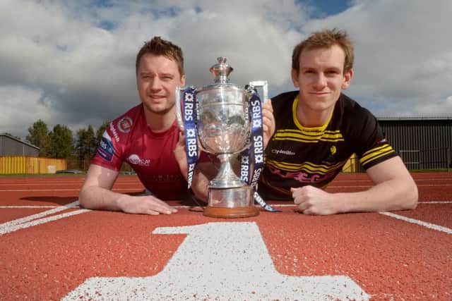 Fraser Thomson of Melrose RFC and Andy McLean. Picture: Phil Wilkinson