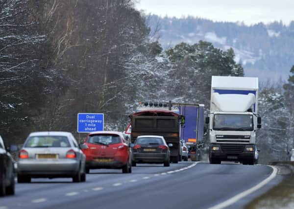 Traffic backs up on a single carriageway section of the A9. Picture: Phil Wilkinson