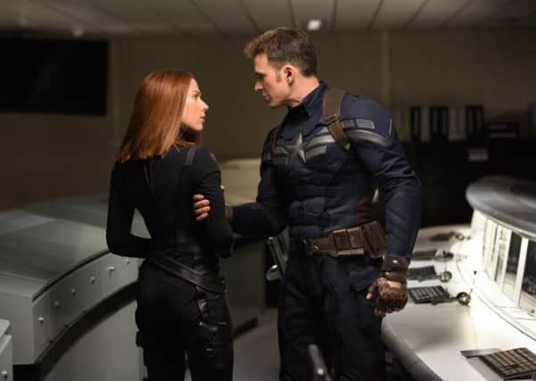 Scarlett Johansson and Chris Evans in Captain America. Picture: Contributed