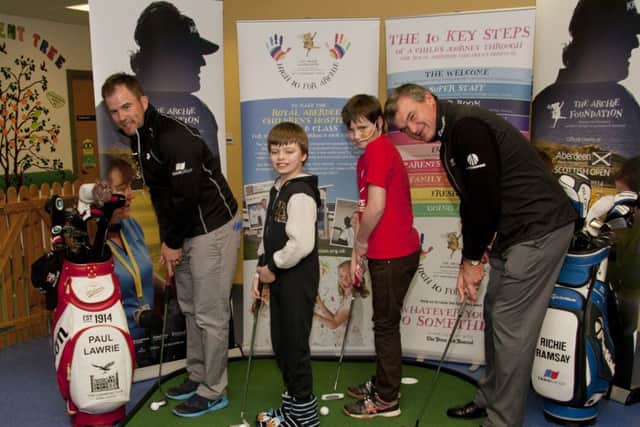 Paul Lawrie joins Richie Ramsay to launch the Archie Foundation. Picture: Contributed