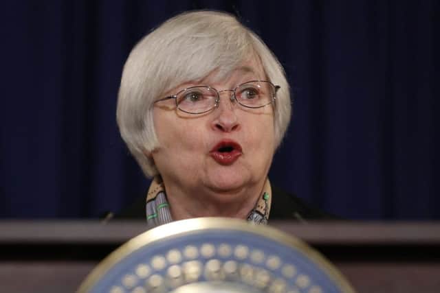 Janet Yellen speaking after chairing her first Fed meeting. Picture: Reuters