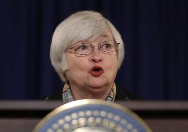 Janet Yellen speaking after chairing her first Fed meeting. Picture: Reuters