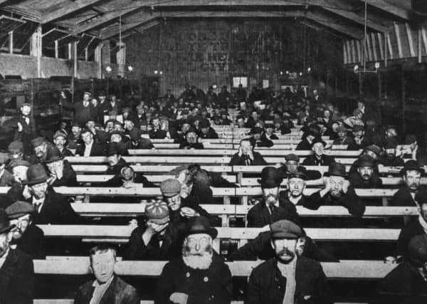 Men at a Salvation Army shelter for the homeless in London circa 1900. Picture: Getty