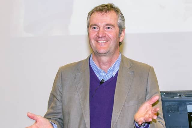 Frank Hadden addresses students at Napier Universitys Rugby Debate. Picture: Malcolm McCurrach
