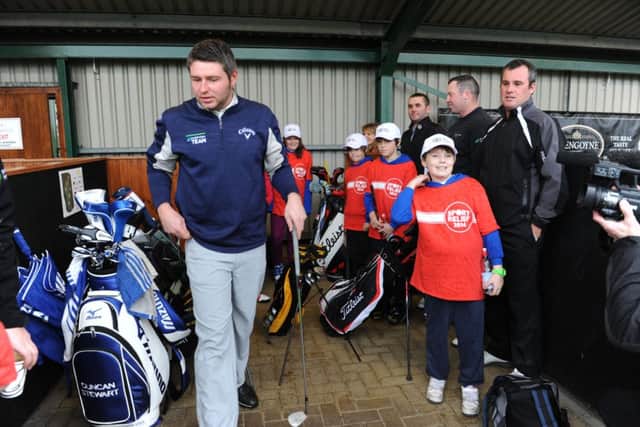 Team members were joined at Kingsfield Golf Centre by Linlithgow Primary School pupils. Picture: Eric McCowat