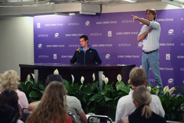Andy Murray fields questions prior to launching the defence of his Sony Open title. Picture: Getty