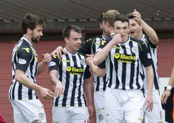 St Mirren players celebrate a goal - could the club be under new ownership by the end of the season? Picture: SNS