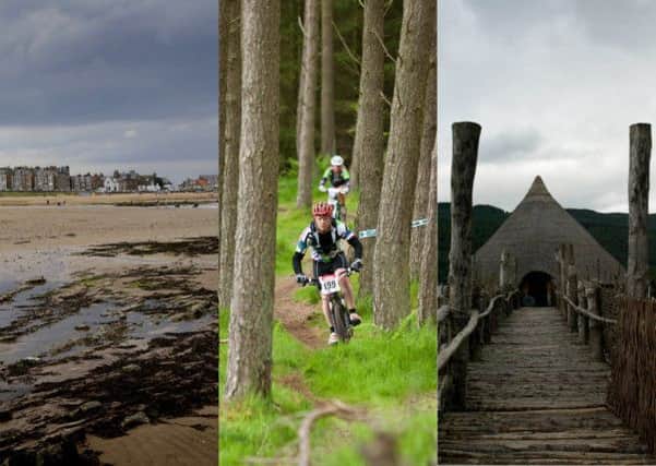 The beach at North Berwick, mountain biking at Glentress, and the Crannog on Loch Tay - all within 90 minutes of the capital. Pictures: TSPL
