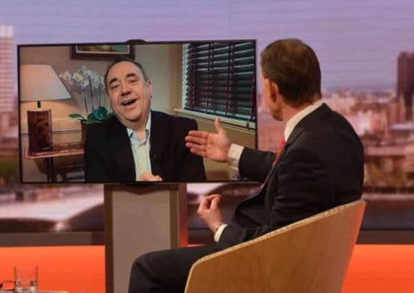 Alex Salmond appears via video link on Andrew Marrs BBC programme last Sunday Picture: BBC