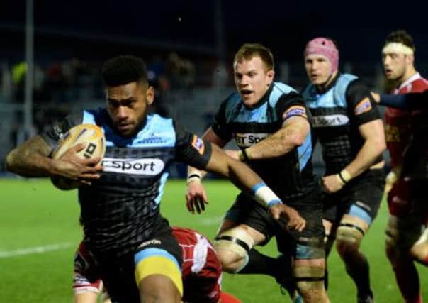 Niko Matawula scores the only try of the game for Glasgow. Picture: SNS