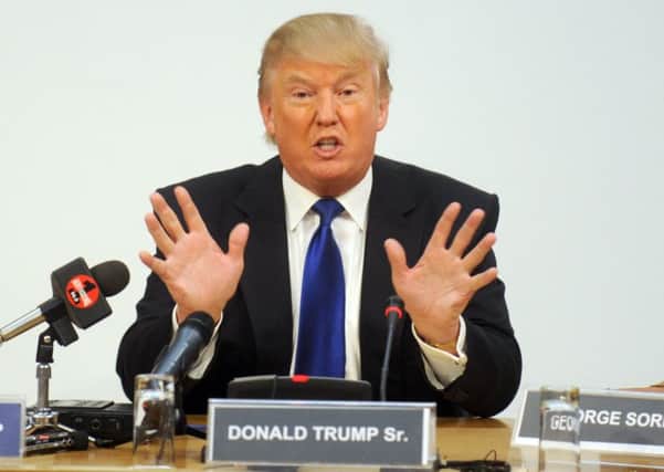 Donald Trump at the Scottish Parliament in 2012. Picture: Jane Barlow