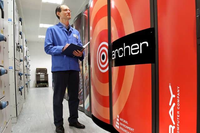 Senior systems engineer Felipe Popovics gives ARCHER a once-over ahead of today's launch at Edinburgh University. Picture: Gordon Fraser