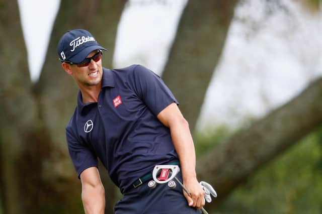 Adam Scott let slip a healthy lead to finish with a 76. Picture: Getty