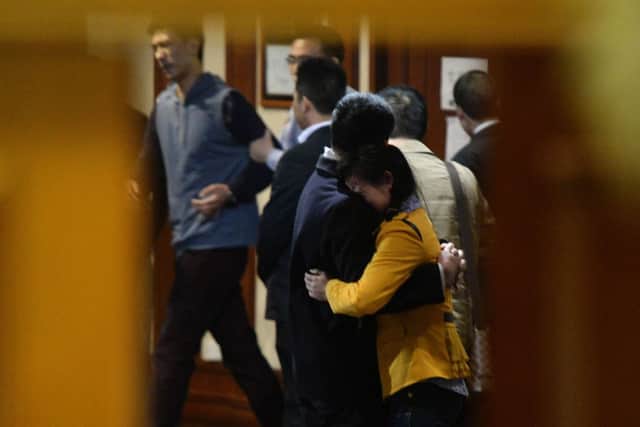 Grieving relatives of passengers on the missing Malaysia Airlines flight. Picture: AFP/Getty