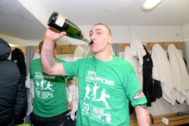 Celtic captain Scott Brown celebrates. Picture: SNS