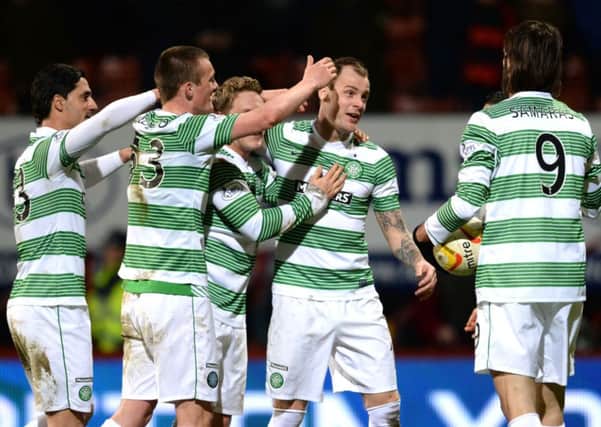 Celtic celebrate Anthony Stokes' goal. Picture: SNS