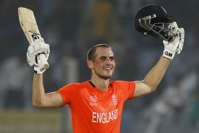 Alex Hales became the first Englishman to hit an international Twenty20 century. Picture: AP