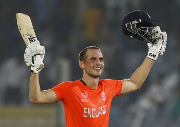 Alex Hales became the first Englishman to hit an international Twenty20 century. Picture: AP