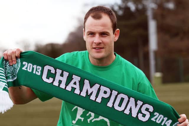 Anthony Stokes celebrates Celtic's title win - but the striker was fuming after his car was towed. Picture: PA