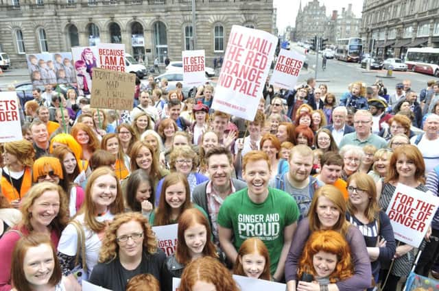 Edinburgh host to a demonstration against ''gingerism'' last year. Picture: PA