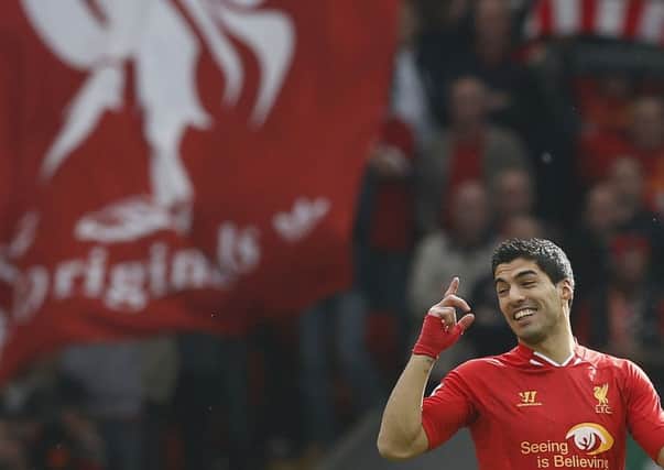 Luis Suarez spent another enjoyable afternoon at Anfield yesterday. Picture: Reuters