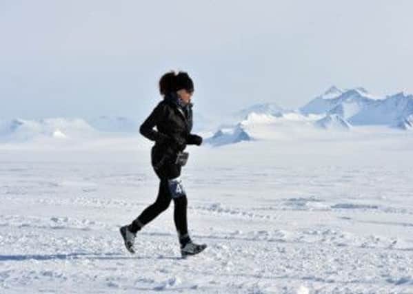 Shona Thomson, here running the Antarctic Marathon.  Picture: Mike King