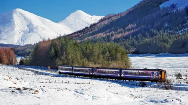 The Oban Line  -  Overlooked by the snow-clad peak of Beinn Udlaidh. Picture: Norman McNab
