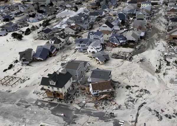 Destroyed and damaged homes are left in the wake of Superstorm Sandy in New Jersey. Picture: AP