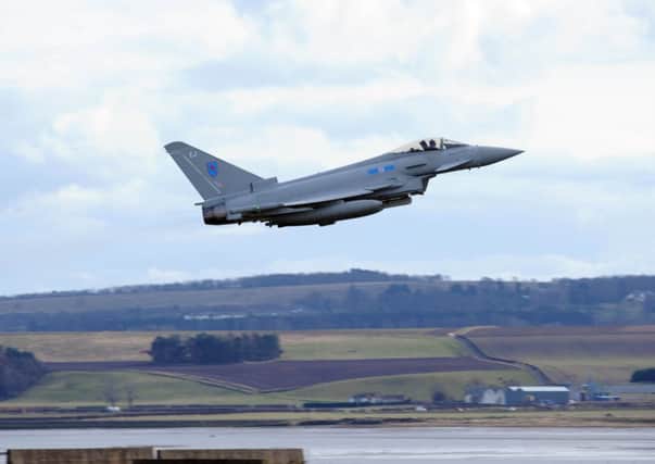 Typhoon jets could be scrambled to intercept aircraft. Picture: Ian Rutherford