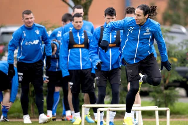 The Rangers squad in training. Picture: SNS