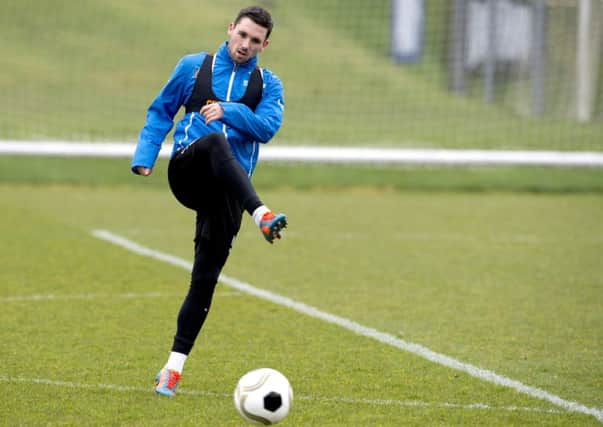 Rangers' Nicky Clark trains ahead of his side's Ramsdens Cup Final. Picture: SNS