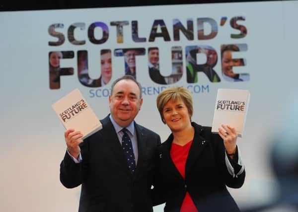 Alex Salmond and Nicola Sturgeon launch the white paper. Picture: Robert Perry