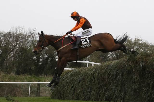 Warne and Sam WaleyCohen clear the open ditch at Aintree. Picture: Reuters