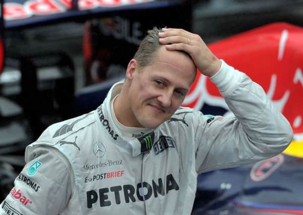 Michael Schumacher, pictured in 2012. The driver is "showing moments of consciousness", according to his manager. Picture: Getty