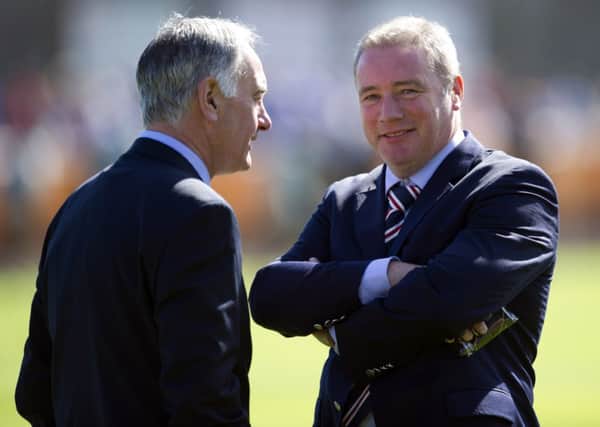Charles Green and Ally McCoist in happier times before ultimatums and distrust soured the relationship. Photograph: Rob Casey/SNS