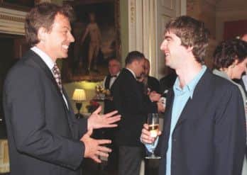Tony Blair and Noel Gallagher at No 10 Downing Street. Picture: Rebecca Naden