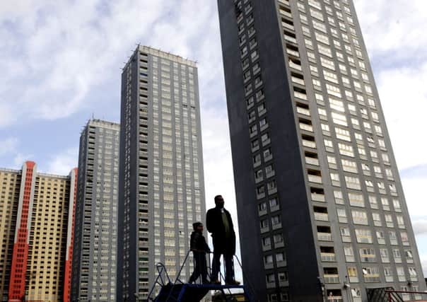 The Red Road flats in Springburn, Glasgow. Their ritual destruction will not throw off the citys reputation for urban deprivation. Photograph: Ian Rutherford