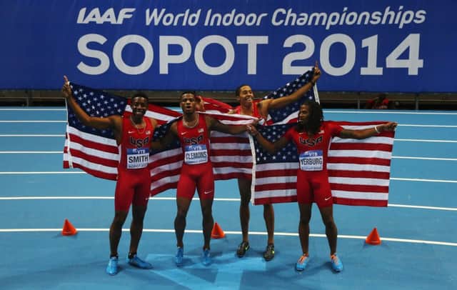 Jamie Bowie and the British 4x400m relay team were beaten to gold in Sopot by the record-breaking US team. Picture: Getty