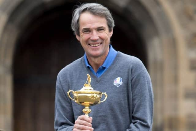 Alan Hansen at Edinburgh Castle yesterday to launch Tartan Tuesday and the Ryder Cup practice programme. Picture:SNS