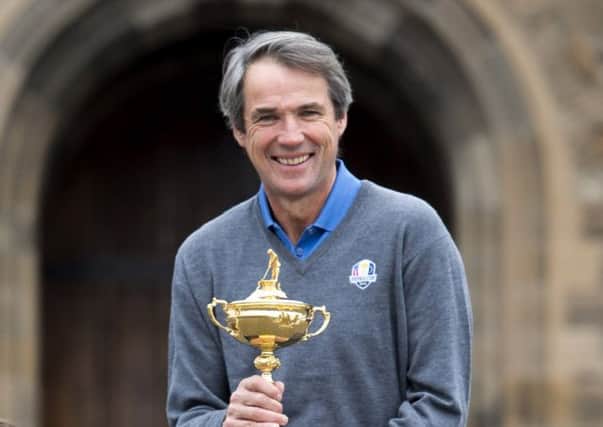 Alan Hansen at Edinburgh Castle yesterday to launch Tartan Tuesday and the Ryder Cup practice programme. Picture:SNS