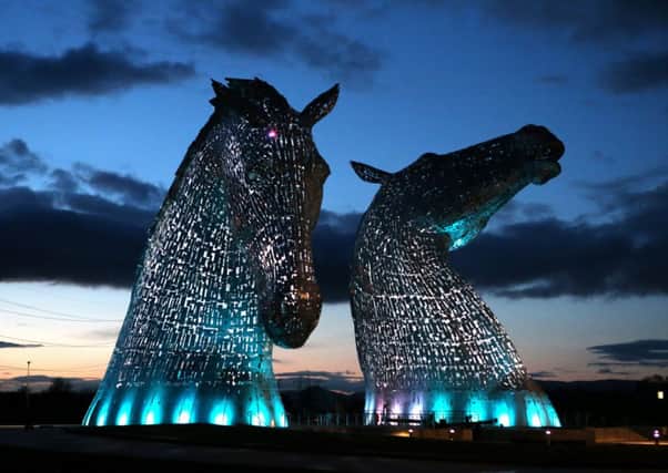 The Kelpies, ahead of their public opening this month. Picture: PA