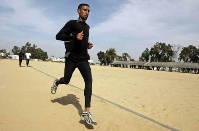 Nader Masri in training in Gaza. Picture: AP
